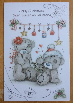 Bear Balancing Cracker Sister Christmas Card