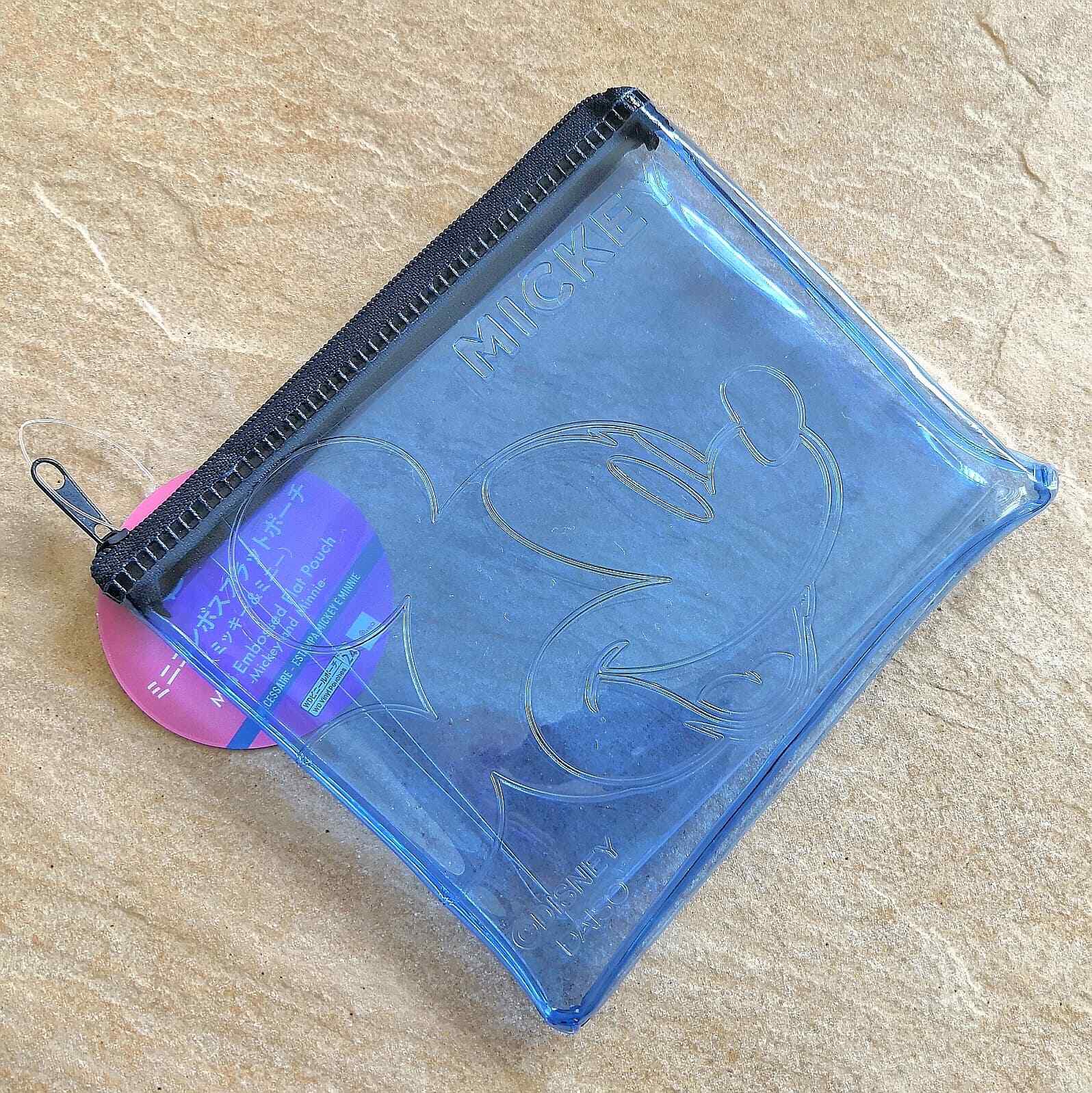 Walt Disney Mickey Mouse Pencil Makeup Cosmetic Plastic Zip Case Bag Pouch Purse