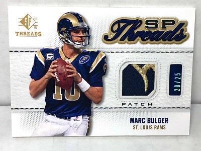 2009 UD SP THREADS MARC BULGER GAME USED PATCH SN 20/25 SP RAMS LOGO!