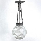 Art Deco Hanging Lamp Degué Ceiling Lamp Wrought Iron 1930s