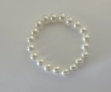 Faux White Pearl 2.8  Diameter Stretch Bracelet New Without Tags