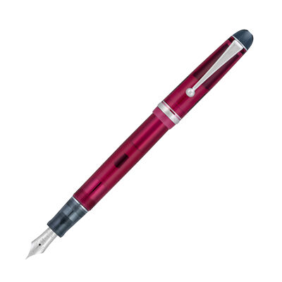 Pilot Custom 74 Fountain Pen in Merlot with Silver Trim - 14K Gold Broad Point