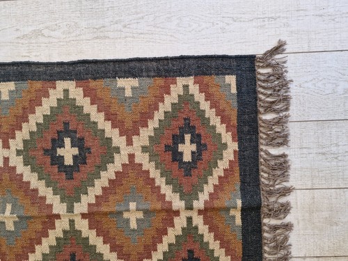 Rugmoda Artisanal Salawas Rug | Earthy Tones & Zigzag Patterns | 3x5 ft - 第 2/5 張圖片