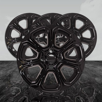 16'' 7 Spoke Gloss Black Snap-On Wheel Skins fits 18-22 Ford Ecosport SE [4pc]