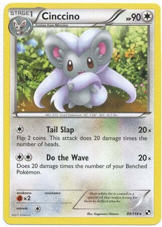 Pokemon Black & White  89/114 Cinccino Rare Card