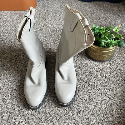 COWTOWN Boots Mens Size 8.5 N Light Gray Leather Roper  display picture 1