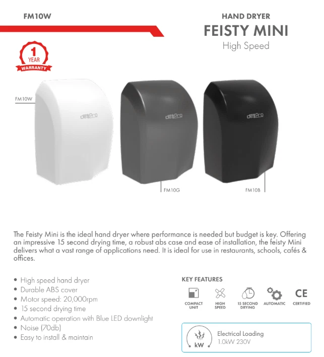 DEXPRO Commercial High Speed Hand Dryer, Ideal for Schools, Offices, Coffee Shops.