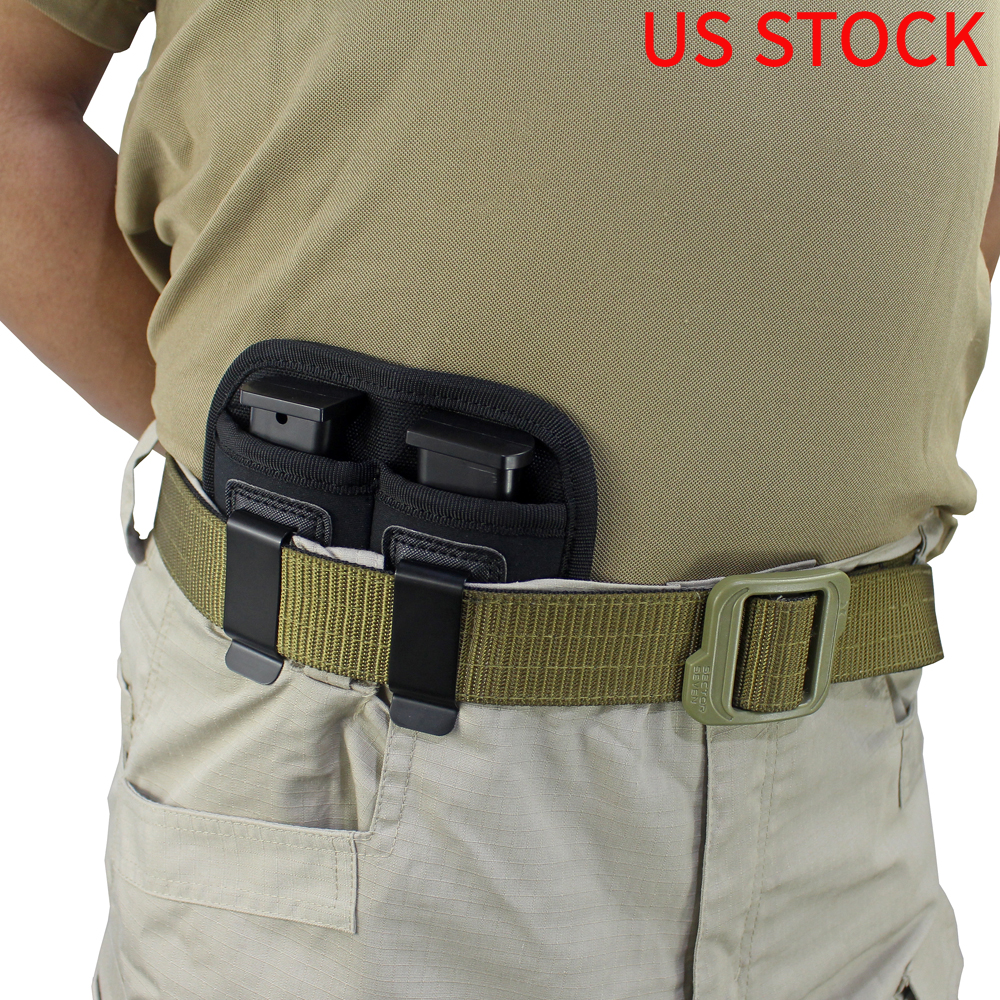 Universal Double Magazine Pouch for 9mm .40 .45 .380 .357, IWB Mag Tool Holster-image