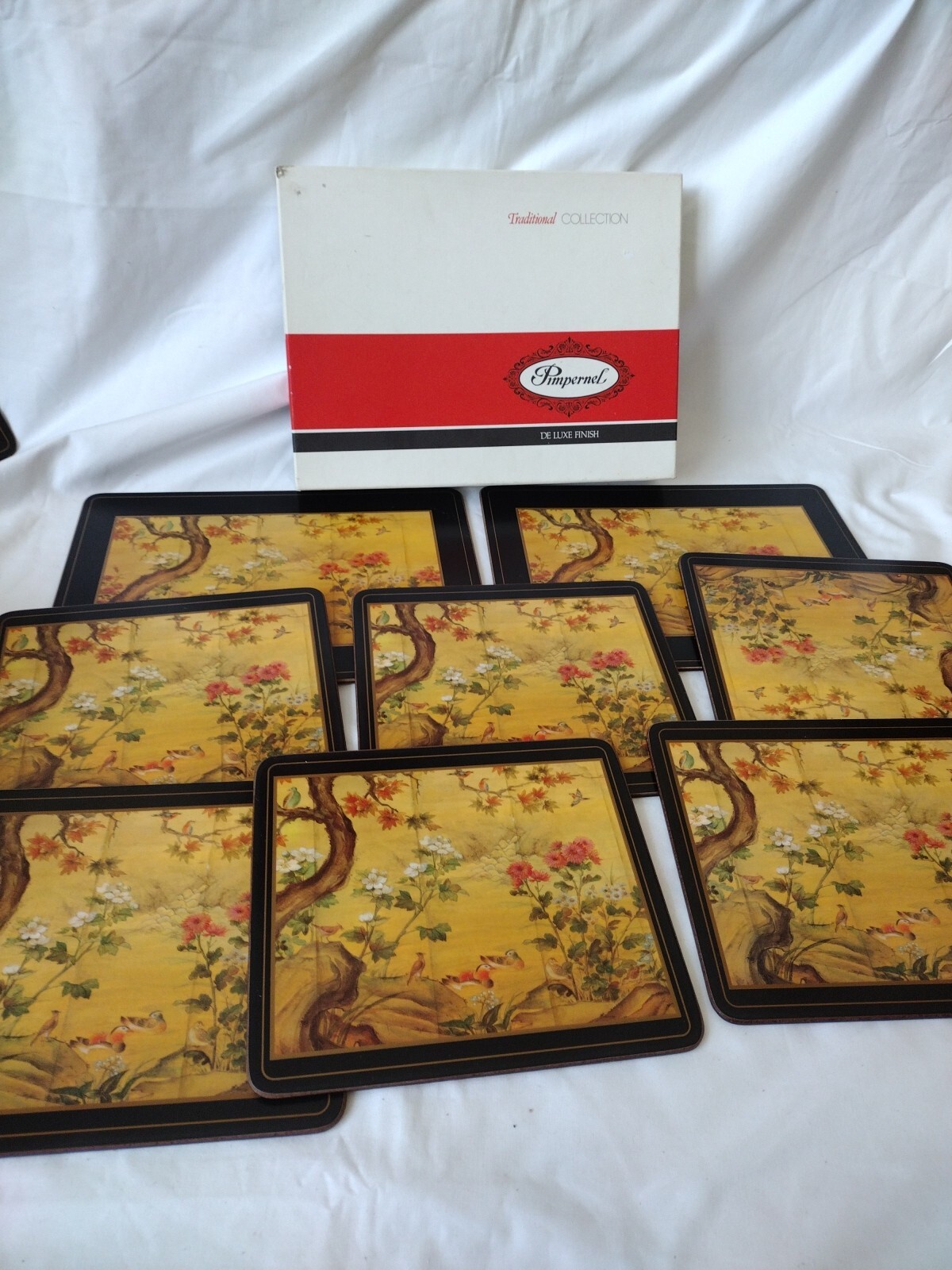 Pimpernel Vintage Chinese Screen Rectangle Place Mats Set of 6 + 2