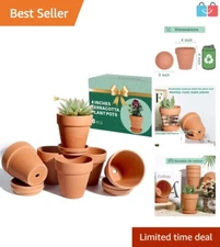 Durable 4-Inch Terra Cotta Pots with Drainage - Perfect for Succulents & Crafts