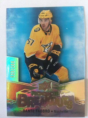 DANTE FABBRO 2019-20 Upper Deck Hky Ser II Rookie Breakouts SP #RB-10 Preds CBJ