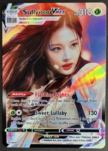 NMIXX Sullyoon VMAX Custom Pokemon Card K-pop Poca Photocard