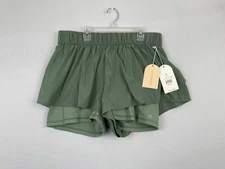 Blogilates Women’s Ruffle Short Size 1X Hedge Green - Pockets