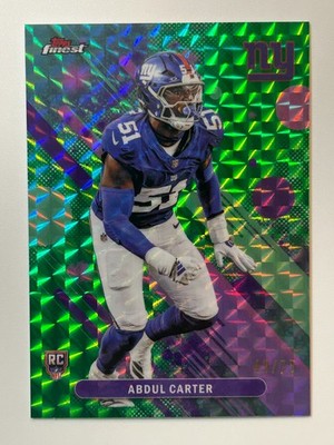 2025 Topps Finest Abdul Carter Green Geometric Refractor /75 RC Giants #37