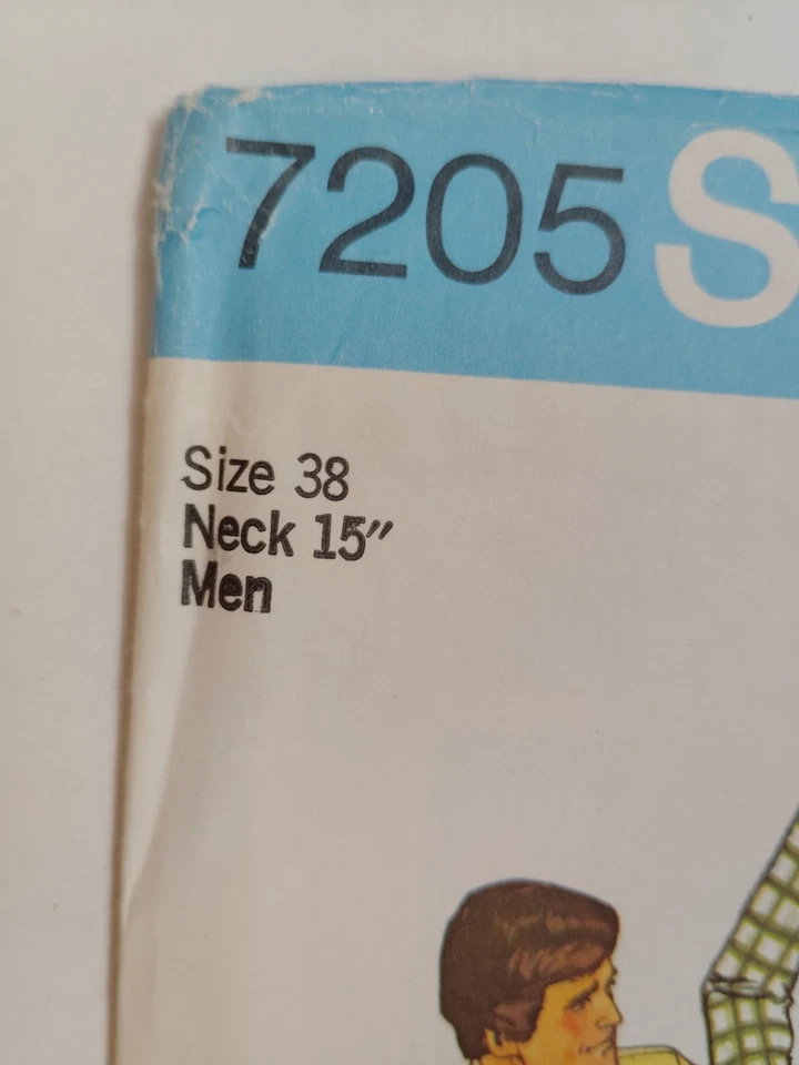 Simplicity 7205 Shirt Tie Cummerbund Sewing Pattern Mens 38 15 UC Suit Formal - Image 2 of 4