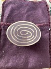 Vintage Ornate Metalwork Silver Pill Trinket Box with Inlaid Enamel Purple Swirl — photo 4