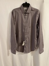 Calvin Klein Steel Slim-Fit No-Iron Stretch Dress Shirt, Eggplant 16.5-36/37 ND