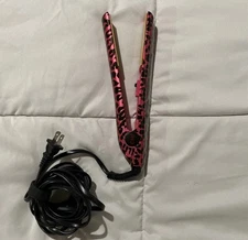 CHI Pink Leopard Ceramic Hair Styling Iron Straightener Hot Tool Limited Edition