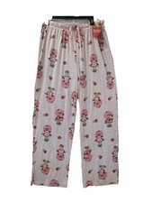 Strawberry Shortcake Pajama Pants Women's L Pink Stripe Lounge Pajama NEW