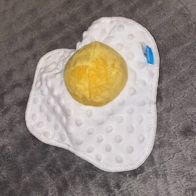 Bark Box Puppy Side Up Crinkle Sunny Egg Crack Reveal Spiky Ball Dog Toy 2in1