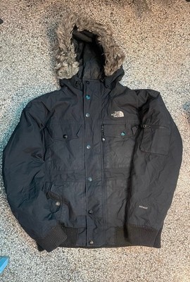 The North Face HyVent Insulated Jacket Black Faux Fur Hood Medium