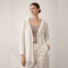 J. Jill NWT Ivory Knit Sweater Duster size Small Lagenlook Minimalism