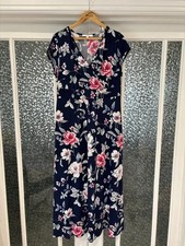 Navy Floral maxi Dress – UK 16 julipa – V-Neck Wrap Style Summer Dress