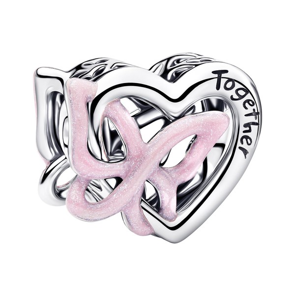Pandora Schmuck Charm Silber Verschlungenes Herz & Schmetterling 794475C01-image