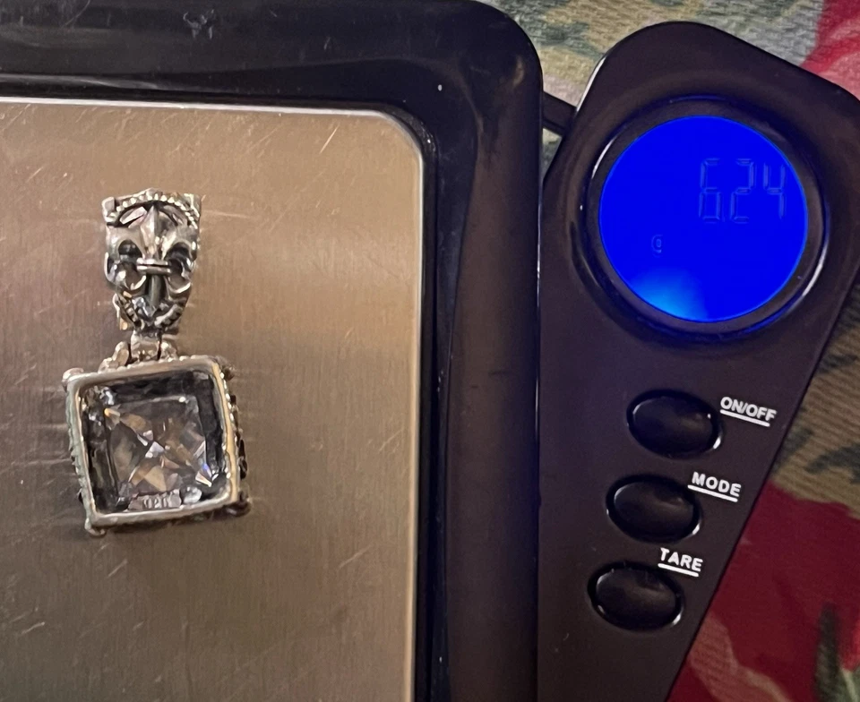 Colgante Uptown de plata esterlina 925 circonita cúbica flor de lis corte ceniza Silpada? LEER Foto 4 de 4