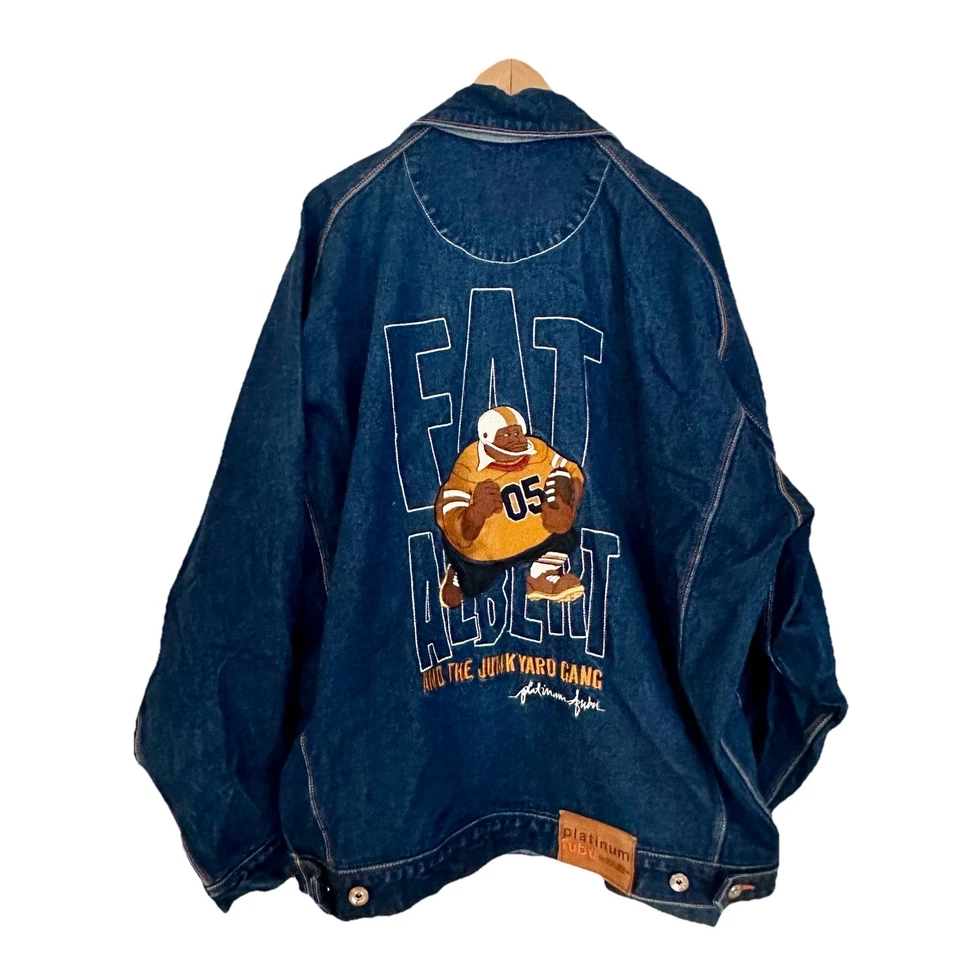 Fubu Platinum Fat Albert Denim Trucker Jacket Football 90s Y2k Men’s XL - Image 3 of 4