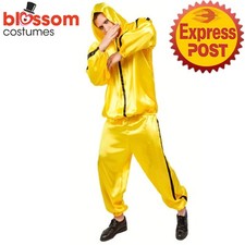 JDP49 Mens Yellow Rapper Ali G  Suit Tracksuit 80s Hip Hop Fancy Dress Costume