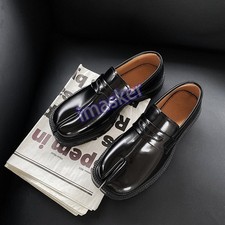 Men's Genuine Leather Split-toe Pedal Loafers Shoes Women Thick Sole Tabi Shoes