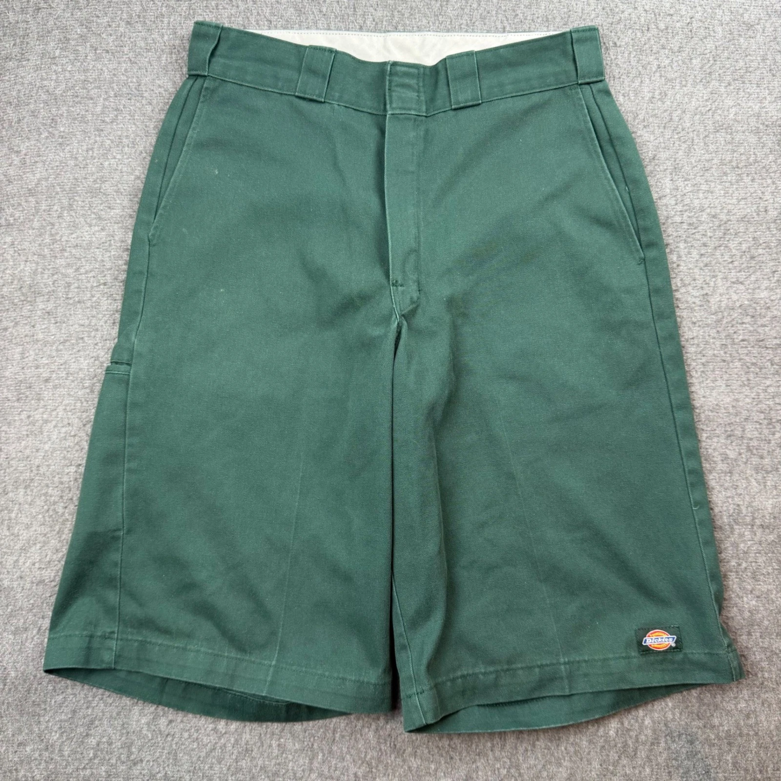 VINTAGE Dickies Work Shorts Mens 30 Green Loose Multi-Pocket Twill Cargo Utility