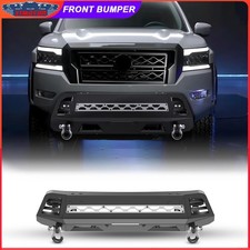 Steel Front Bumper For 2022-2024 Nissan Frontier W2ledd-rings Powder-coated
