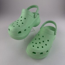 Crocs Bae Women Clog Mint Green Sz 7 Lightweight Comfort, Chunky Heel.