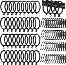 40 Pieces 2 Inch Inner Diameter Metal Curtain Rings with Eyelets Drapery Rod Rin