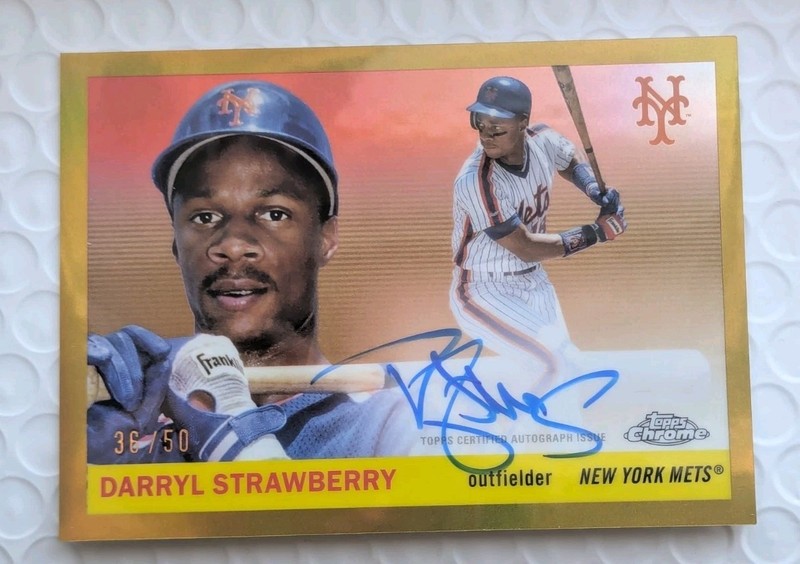 2025 Topps Chrome Platinum Darryl Strawberry Gold Refractor Auto /50 Mets