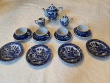 Children  s Blue Willow Tea Set - 17pc Occupied Japan. Excellent Condition