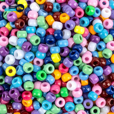 1000 P cs Pony Beads for Crafts Pony Beads Bulk 6X9 Mm Hair Bead for Braids