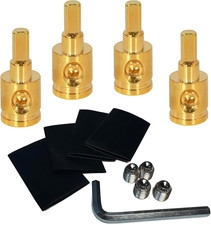 4-Pack Amp Input Reducer from 0 Gauge to 4 Gauge with Hex Screw Clamp, Includes