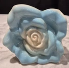 1940'S CERAMIC ART POTTERY BLUE ROSE WALL POCKET McCOY?