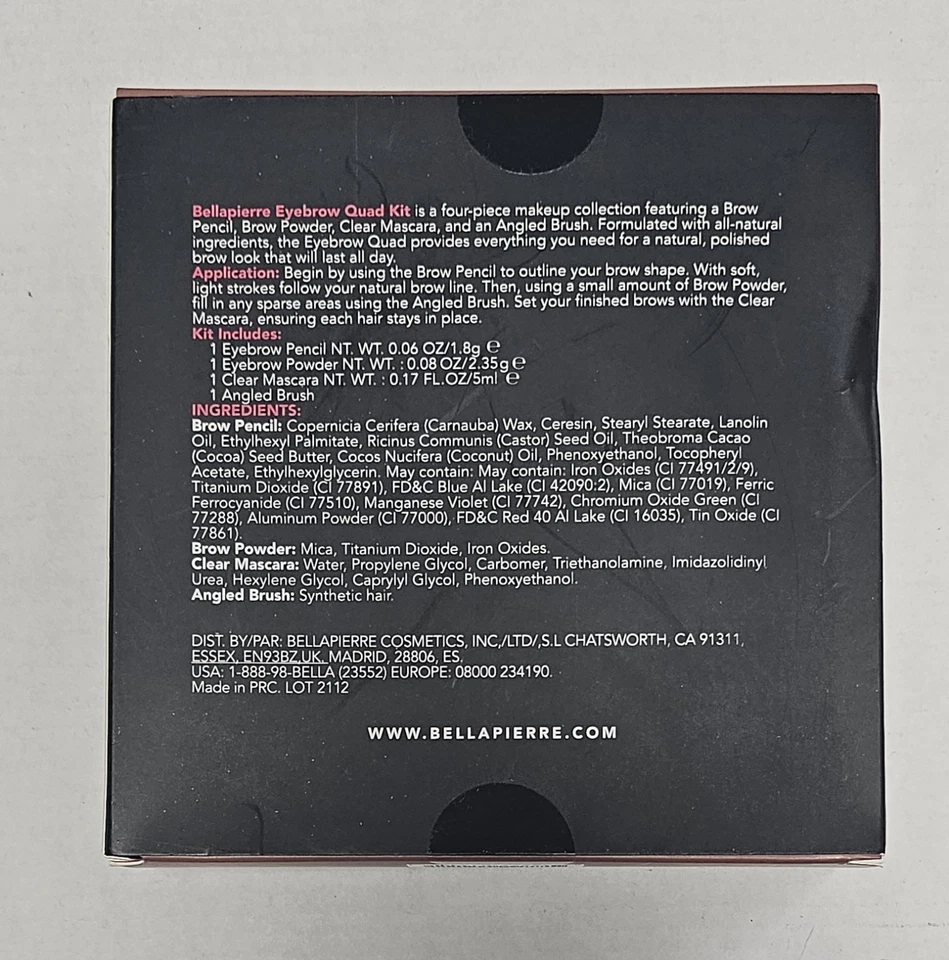 Bella Pierre Cosmetics Eyebrow Quad Kit, Ginger Blonde, 24 Hour Wear Waterproof - Image 2 of 2