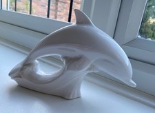 Poole Pottery White Dolphin Figurine
