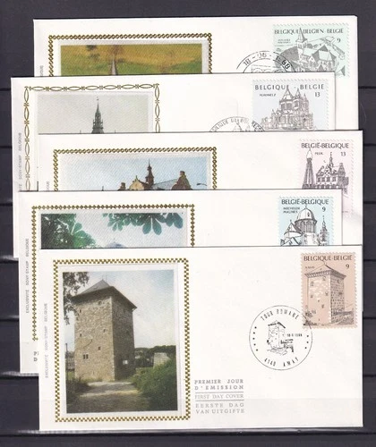 [LG78586] Belgium N°2288/2292FDC Architecture First Day Cover COB € 11,00 SUPERB