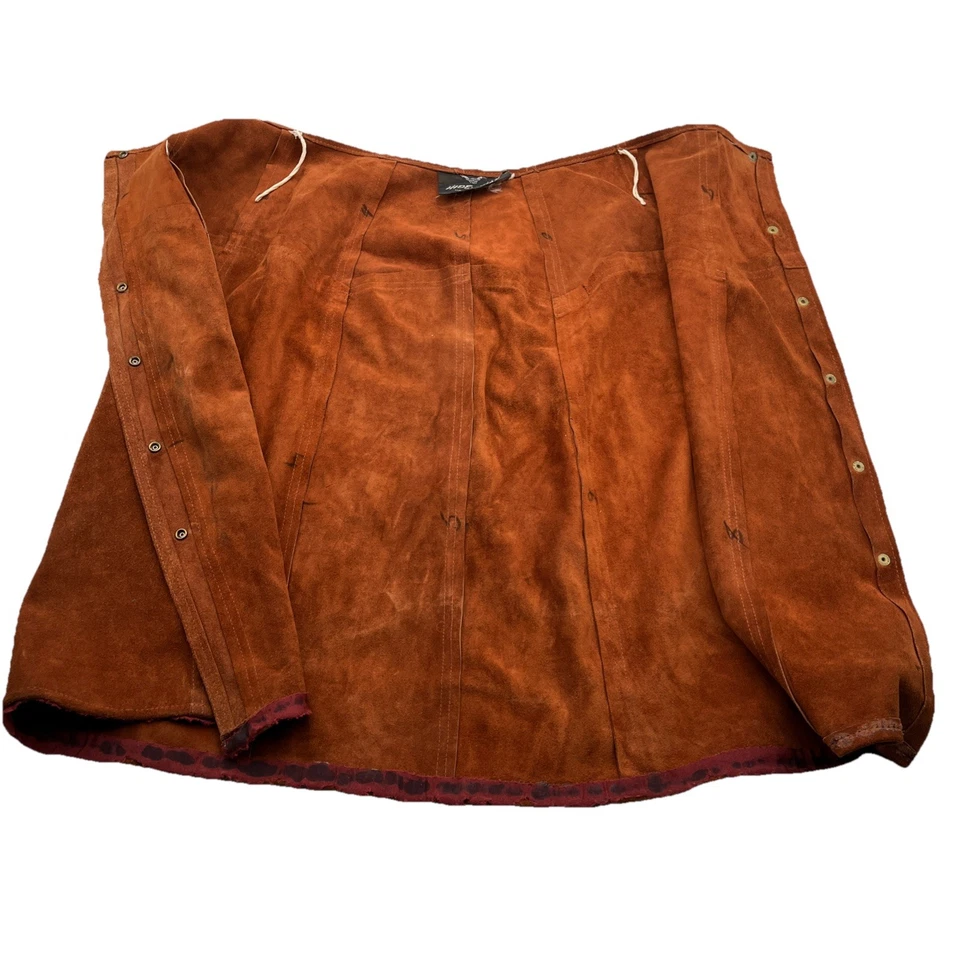 Falda midi vintage de gamuza escondida de los años 70 con botones delanteros línea A marrón México 11/12 Foto 2 de 4