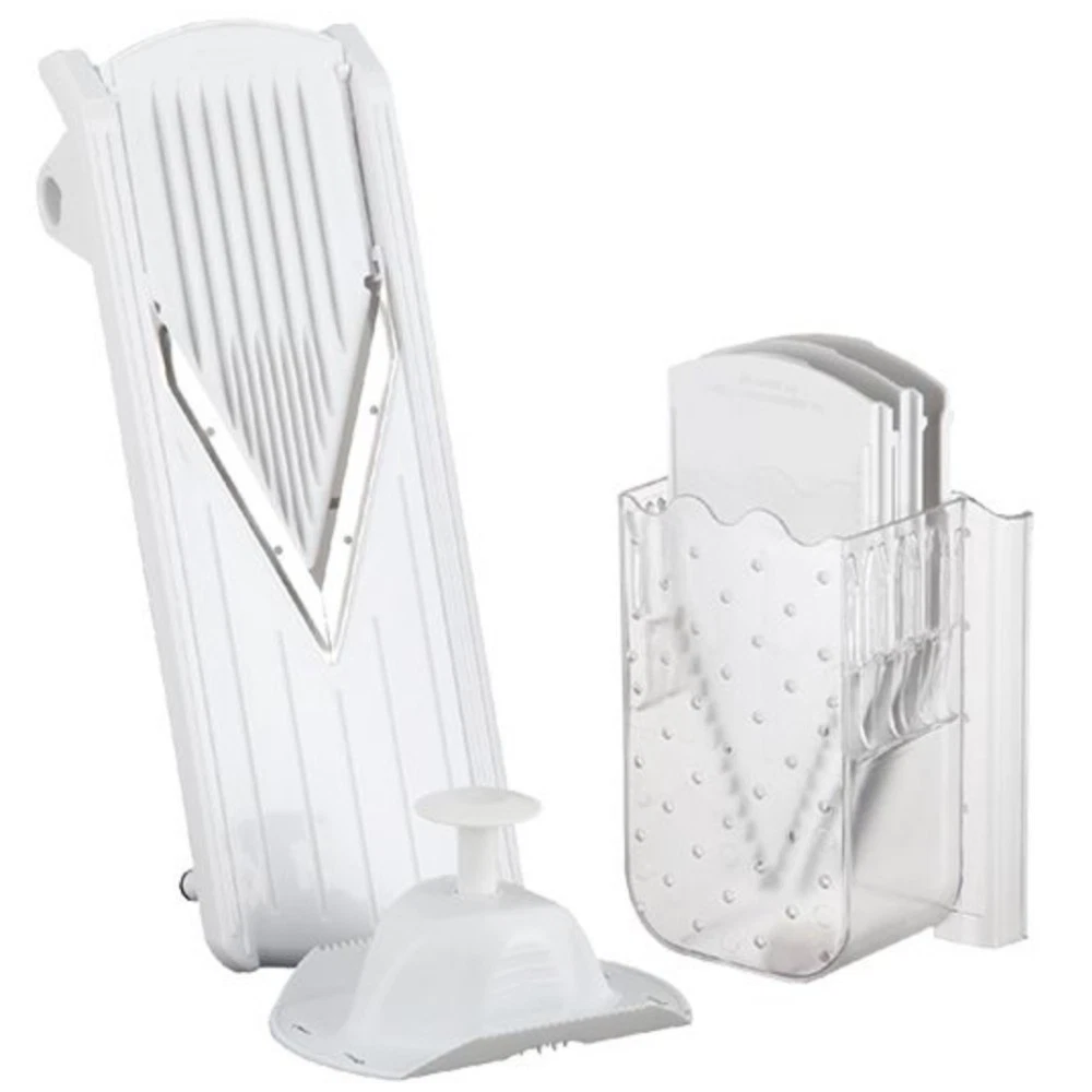 Appetito V Slicer With Storage - Julienne Mandolin Vegetable and Fruit Super Sli
Opens in a new wind
