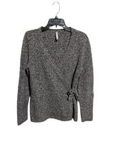 HANNA ANDERSSON Women  s Marked Grey Knit Cozy Wrap Sweater Size S Nordic