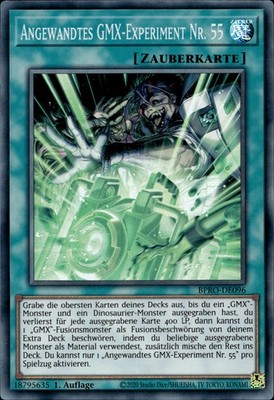Angewandtes GMX-Experiment Nr. 55 BPRO-DE096 Super Rare Yugioh Karte Deutsch