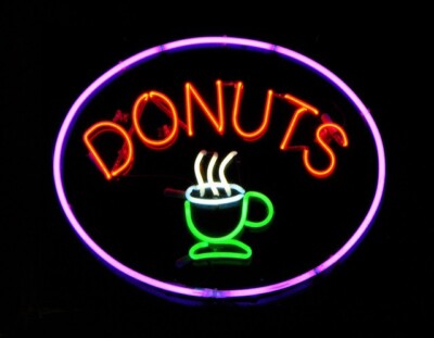 Donuts Tea Coffee 20''x16'' Neon Sign Lamp Light Gift Store With Dimmer