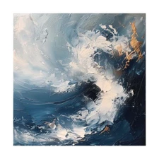 Hand Painted Abstract Oil Painting On Canvas Abstract Wall Art Home Sea 31in